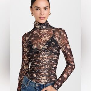 Free people under it all mesh turtleneck bodysuit